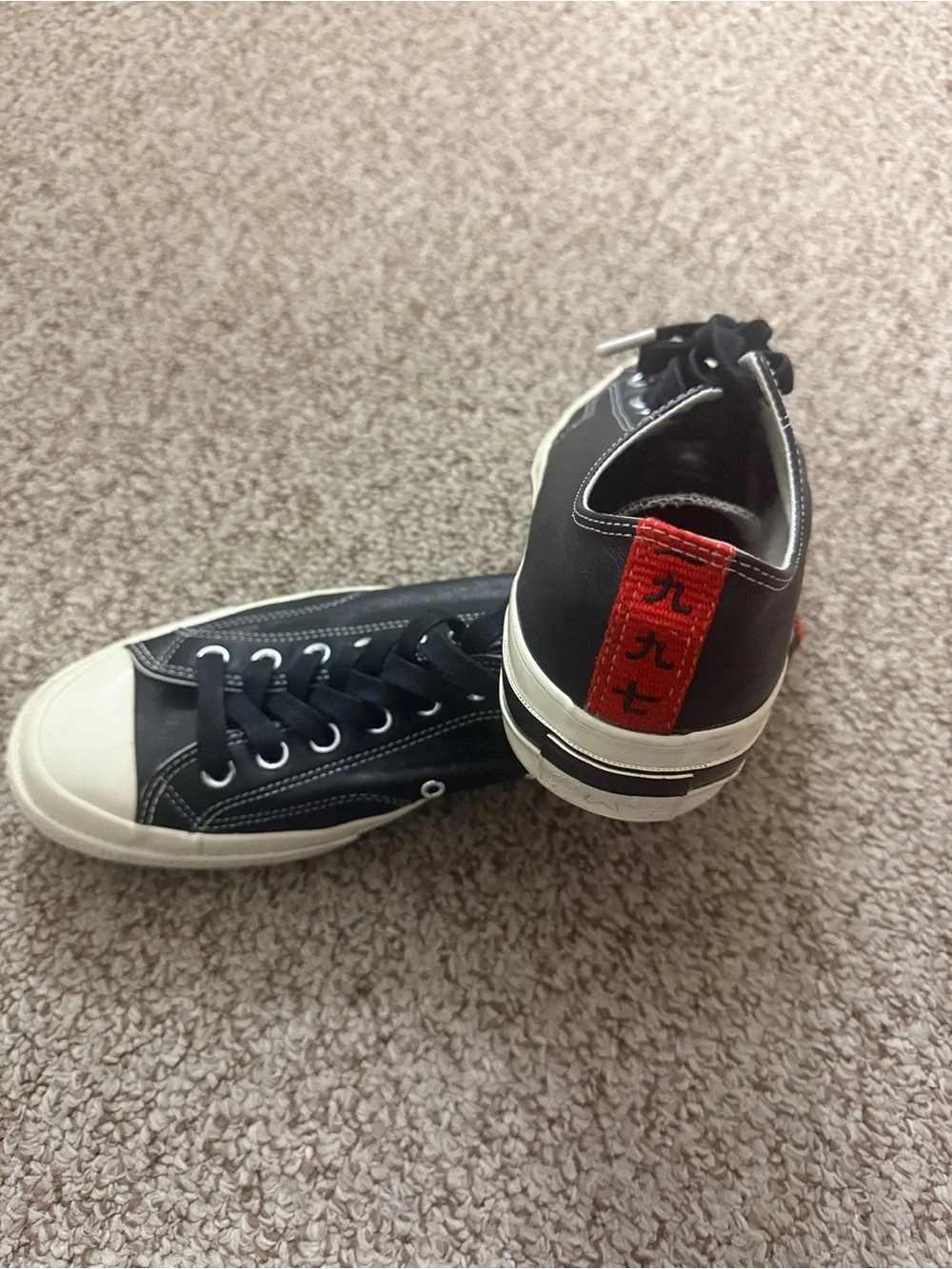 Converse Chuck Taylor KASINA Black Sneakers with Red Heel Tab - Picture 5 of 11